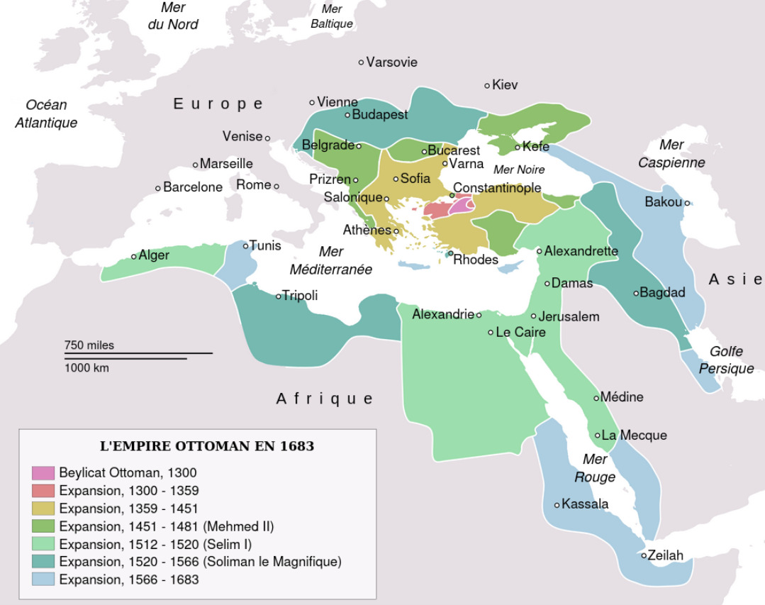 Mapa del Imperio Otomano